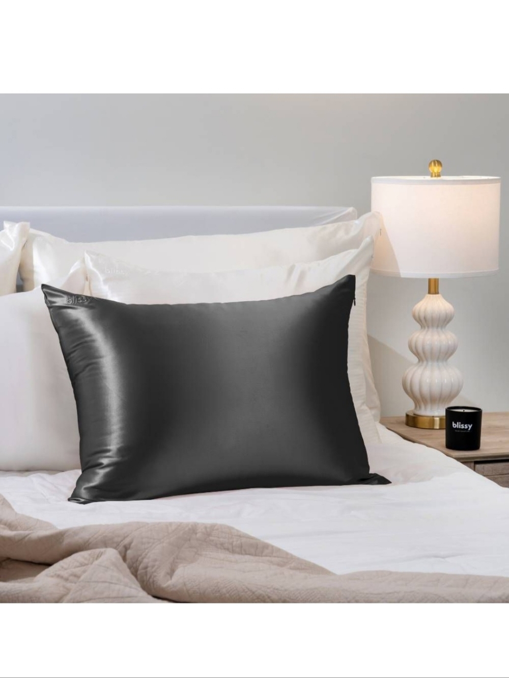 2 x NWT Blissy Pillowcases, Dark Gray, Sandard/Queen Size